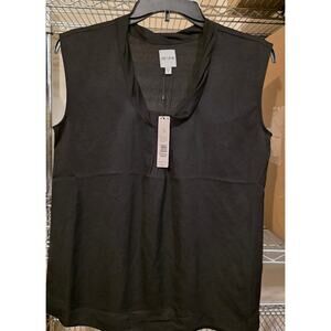 NIC + ZOE Black Poly Blouse